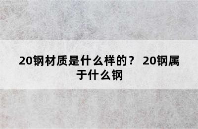 20钢材质是什么样的？ 20钢属于什么钢